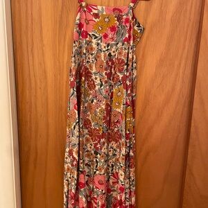 NATURAL LIFE Vibrant Floral Maxi Dress in Red and Yellow